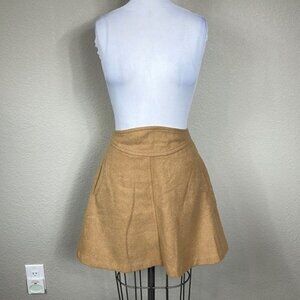 NWT Renamed Camel Tan Mini Skirt Retro Mod Flair Sz L